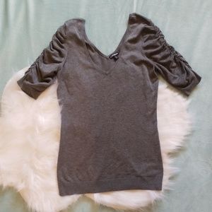 Scrunched sleeve sweater
